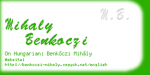 mihaly benkoczi business card